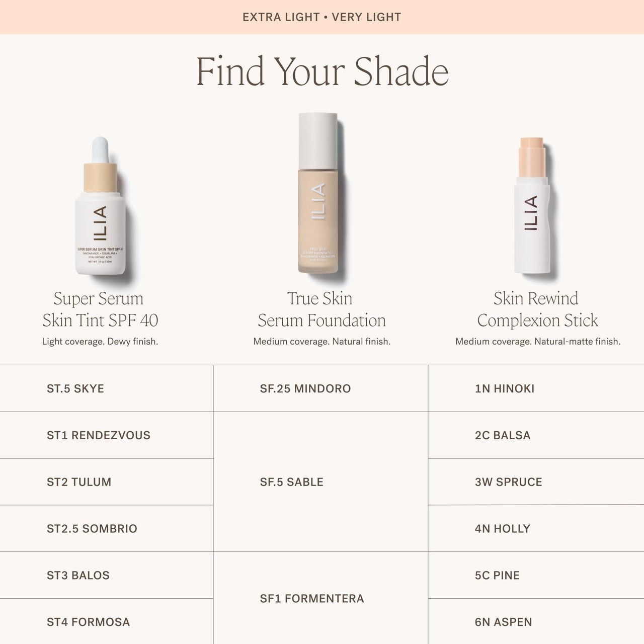 ILIA - True Skin Serum Foundation | Non-Comedogenic, Cruelty-Free, Vegan, Weightless Feel, Buildable Coverage, Safe for Sensitive Complexion (Formentera SF1)