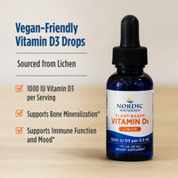 Thumbnail for Nordic Naturals Plant-Based Vitamin D3 Liquid - 1 oz - 1000 IU Vitamin D3 - Healthy Bones, Mood & Immune System Function - Non-GMO, Vegan - 60 Servings