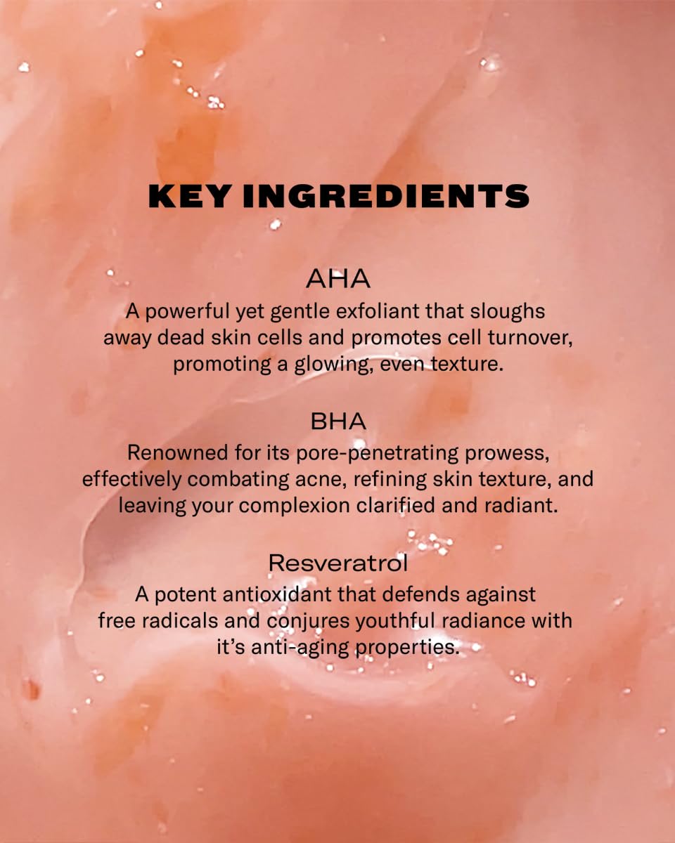 Then I Met You Rosé Resurfacing Facial Mask, Nourishing & Brightening Face Treatment with AHA, BHA & Resveratrol, Vegan & Clean Skincare, 1.76 oz