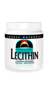 Thumbnail for Source Naturals Lecithin 1200 mg, A Natural Emulsifier - 500 Softgels