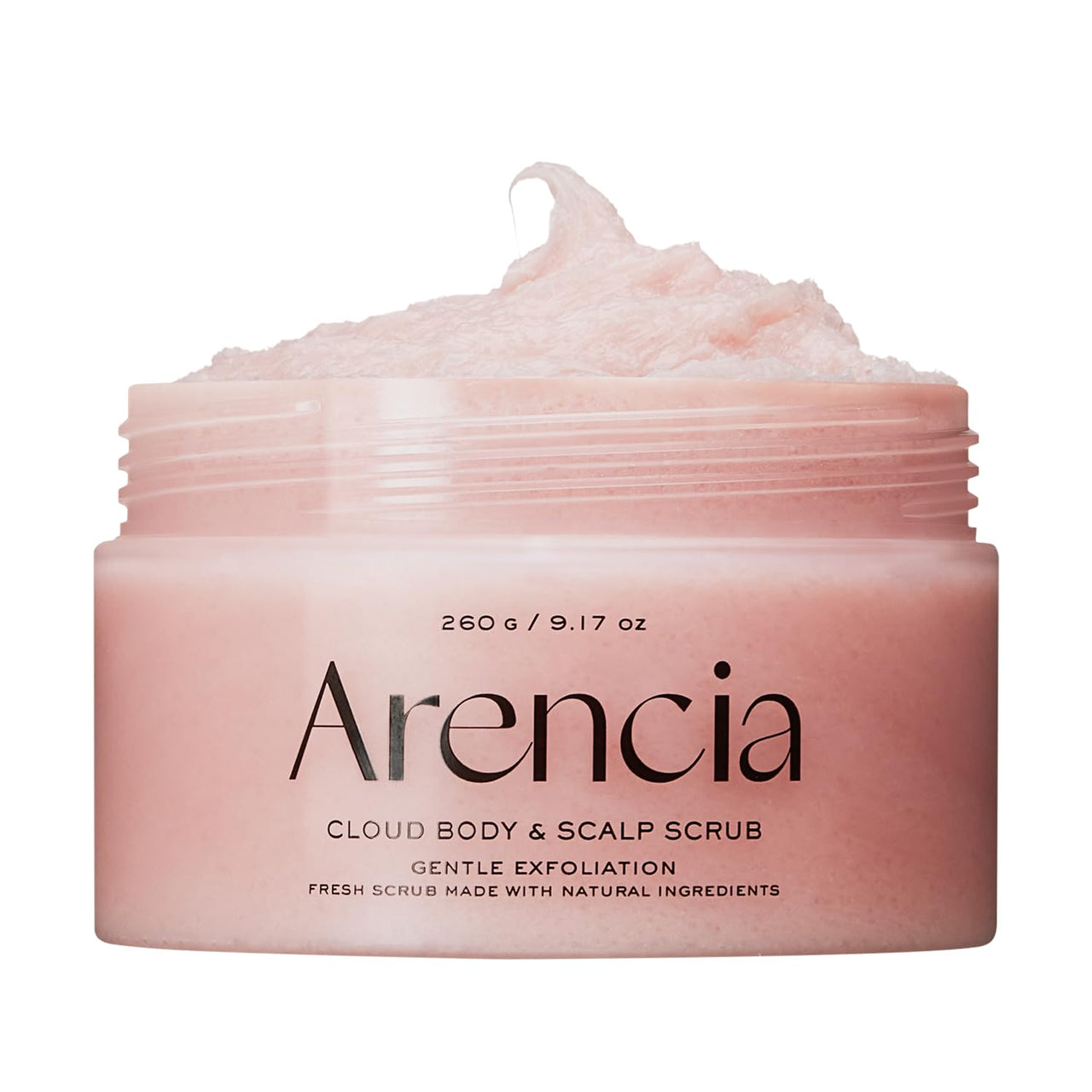 Arencia Fresh Cloud Sea Salt Body & Scalp Scrub (Pink) - Exfoliant, Bump Eraser For Silky Smooth Skin, Korean Skin Care