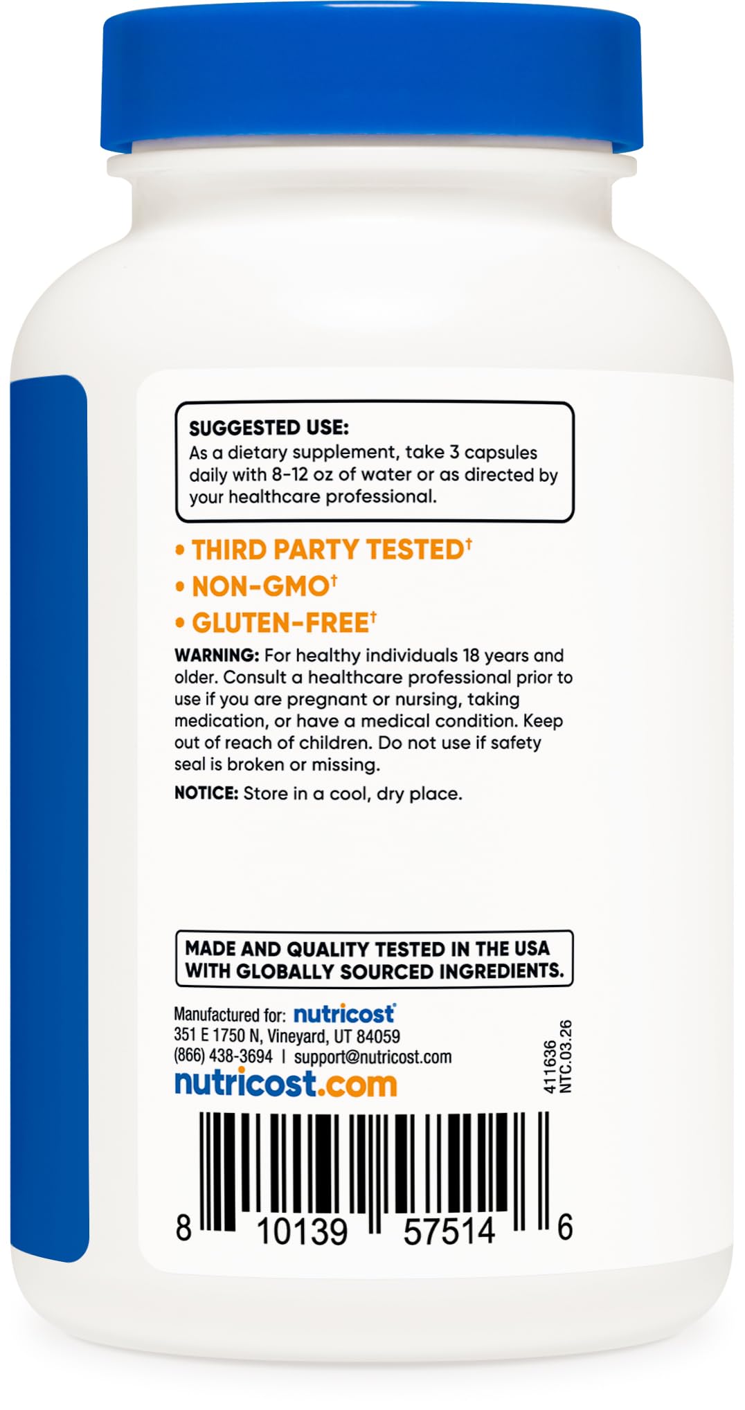 Nutricost Turmeric + Ginger Capsules with Bioperine, 2400mg Per Serving, 120 Capsules - GMO-Free, Gluten-Free, 40 Servings