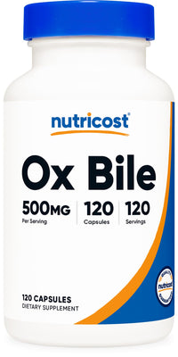 Thumbnail for Nutricost Ox Bile Capsules 500mg Per Serving (120 Capsules) - Gluten Free & Non-GMO