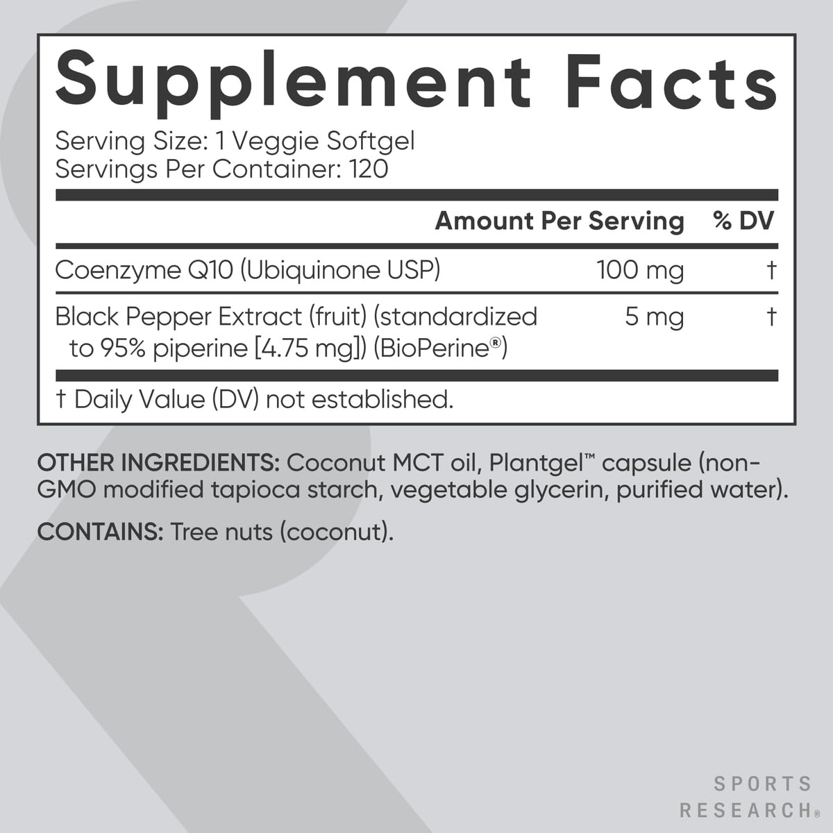 Sports Research® Celular Energy Pack - Plant Based Vitamin B12 as Methylcobalamin 2000mcg + CoQ10 100mg Enhanced w/Coconut Oil & Bioperine + High-Absorption Magtein® 2000mg