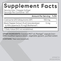 Thumbnail for Sports Research® Celular Energy Pack - Plant Based Vitamin B12 as Methylcobalamin 2000mcg + CoQ10 100mg Enhanced w/Coconut Oil & Bioperine + High-Absorption Magtein® 2000mg