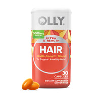 Thumbnail for OLLY Ultra Strength Hair Softgels, Supports Hair Health, Biotin, Keratin, Vitamin D, B12, Hair Supplement, 30 Day Supply - 30 Count (Packaging May Vary)