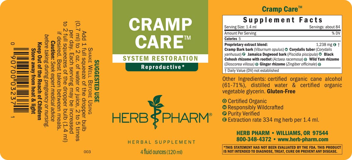 Herb Pharm Cramp Care Liquid Herbal Extract Drops to Support a Healthy Menstrual Cycle, 4 Oz