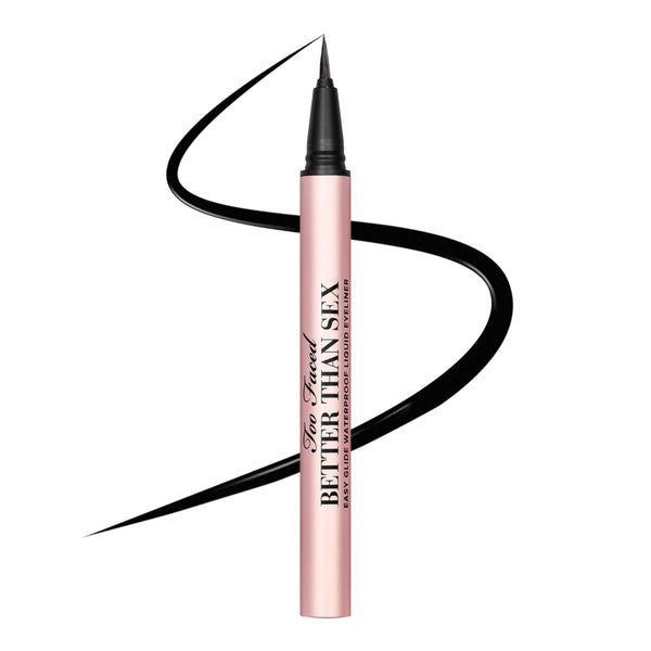 Too Faced Better Than Sex Easy Glide Liquid Eyeliner | Flake & Waterproof Liquid Eyeliner For Intense Pigment, 0.02 Fl Oz, Black