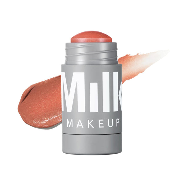 Milk Makeup Lip + Cheek Stick – Buildable Cream Blush + Lip Color w/Hydrating Mango Butter + Avocado Oil for a Natural Flush – Long-Lasting, Multiuse, Vegan Formula – Smirk (Rose w/Shimmer), 0.21 oz