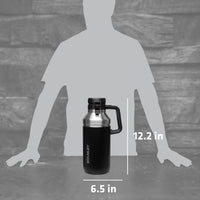 Thumbnail for Stanley GO Growler 64 oz | Keeps Beer Cold or Coffee Hot | Leakproof Steel Lined Lid and Easy to Carry Handle | Insulated Stainless Steel Beverage Container | BPA-Free | Matte Black
