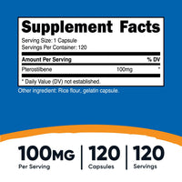 Thumbnail for Nutricost Pterostilbene 100mg, 120 Capsules - Non-GMO, Gluten Free