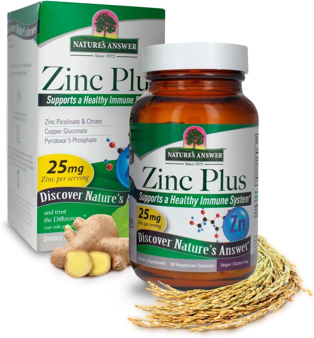 Zinc Plus + Vitamins for Adults - 25mg of Immune Support with B6 60 Veg Capsules - Vegan, Gluten-Free, Cruelty-Free Zinc Piclonate | Immune Support