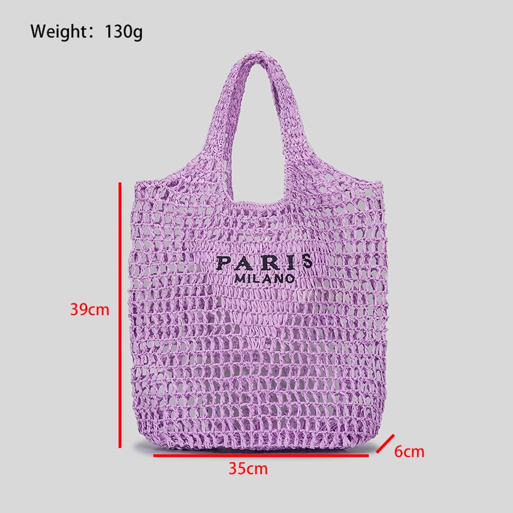 Covelin Women's Handwoven Straw Tote Bag – Lightweight, Large Capacity Boho Beach Bag Khaki