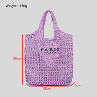 Thumbnail for Covelin Women's Handwoven Straw Tote Bag – Lightweight, Large Capacity Boho Beach Bag Khaki