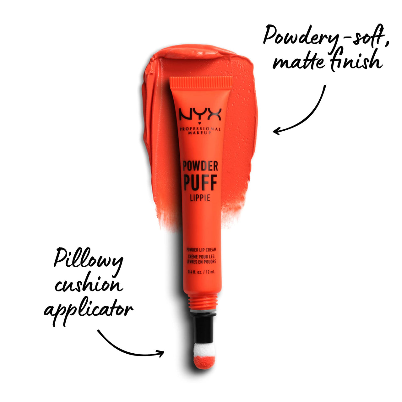 NYX PROFESSIONAL MAKEUP Powder Puff Lippie Lip Cream, Liquid Lipstick - Crushing Hard (Orange)
