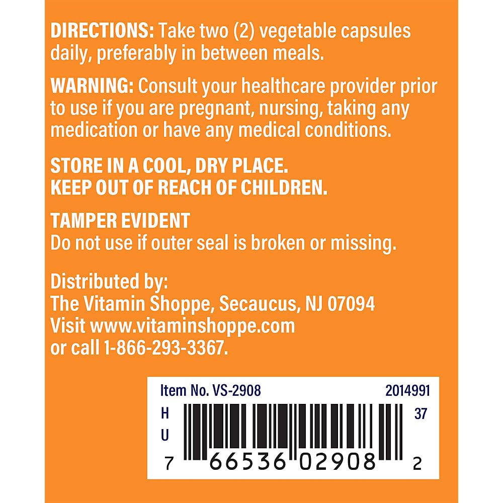 The Vitamin Shoppe L-Citrulline 1000mg - Nitric Oxide Boost & Endurance | Cardiovascular Performance Amino Acid | 120 Veggie Caps | Vegan