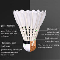 Thumbnail for ZHENAN Goose Feather Badminton Shuttlecocks,12 Pack Feather Badminton Birdies-Hight Speed Training Birdie Ball for Indoor and Outdoor Sports,Highly Stable & Durable Shuttle Balls