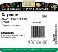 Thumbnail for Frontier Co-op Chili Peppers Ground, Cayenne 35,000 HU, Kosher | 1 lb. Bulk Bag | Capsicum annuum L.