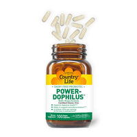 Thumbnail for Country Life Power-Dophilus Dairy-Free Multi-Strain Probiotic 12 Billion CFUs, 100 Vegan Capsules, Certified Gluten Free, Certified Vegan