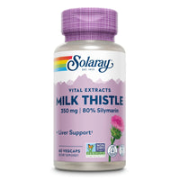 Thumbnail for SOLARAY Milk Thistle Seed Extract 350 mg Guaranteed to Contain 80% Silymarin, Traditional Liver Support, Vegan & Lab Verified for Quality, 60 Day Money-Back Guarantee, 60 Servings, 60 VegCaps