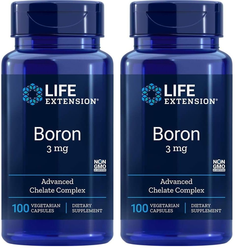 Life Extension Boron 3 Mg 100 Vegetarian Capsules (Pack of 2)