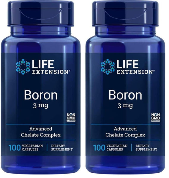 Life Extension Boron 3 Mg 100 Vegetarian Capsules (Pack of 2)