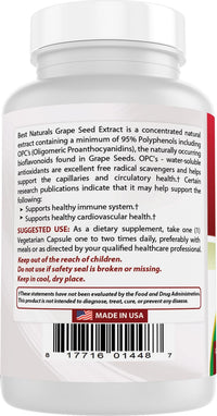 Thumbnail for Best Naturals Grape Seed Extract 400 mg Veggie Capsule, 120 Count
