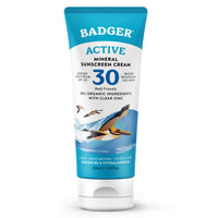 Thumbnail for Badger Mineral Sunscreen Cream SPF 30, Zinc Oxide Sun Care, 98% Organic, Reef Safe, Water Resistant, Unscented Face and Body Sunscreen Travel Size, 2.9 fl oz