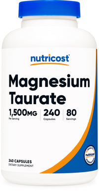 Thumbnail for Nutricost Magnesium Taurate 1,500mg; 240 Capsules - Gluten Free, Non-GMO, Vegan, 80 Servings