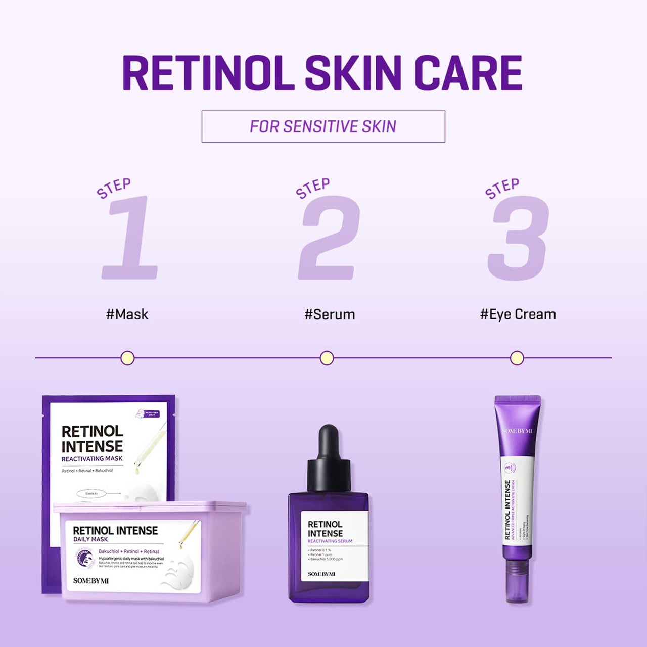 SOME BY MI Retinol Intense Daily Mask - 30 Sheets, 11.8Oz - Mild Korean Retinol Vegan Face Sheet Mask for Glass Skin Routine - Skin Texture, Elasticity and Aging Sign Care - Korean Skin Care
