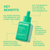 Thumbnail for BYOMA Sensitive Retinol Oil - Face Treatment with Squalane & Vitamin A - Ideal for Sensitive Skin - Barrier Repair - 1.01 Fl. Oz
