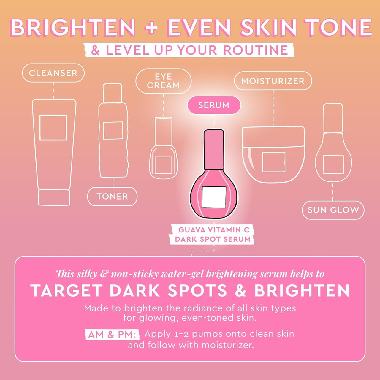 Glow Recipe Guava Vitamin C Serum for Sensitive Skin - Moisturizing & Brightening Korean Skin Care Serum for Dark Spots, Even Tone & Redness - Tranexamic, Ferulic Acid & Vitamin E - Vegan, 30ml