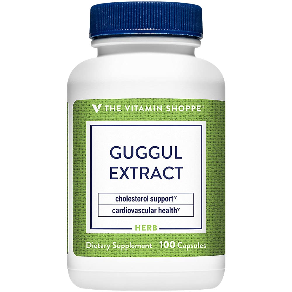 The Vitamin Shoppe Guggulipids Extract 500MG (2.5% Guggulsterones), Supports Cholesterol Already Within The Normal Range & Heart Health (100 Capsules)