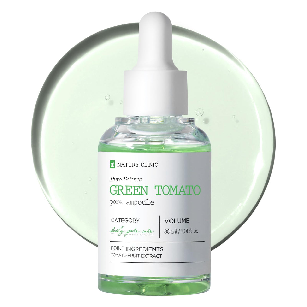 TOSOWOONG Green Tomato Pore Ampoule with Green Tomato, Witch Hazel and Hyaluronic Acid for Face Moisturizer and Pore Minimizing Treatment, Korean Skincare, 30ml, 1.01 fl. oz.