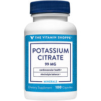 Thumbnail for The Vitamin Shoppe Potassium 99MG - Heart Health, Blood Pressure & Electrolyte Balance Support, Essential Mineral (100 Capsules)