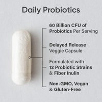 Thumbnail for Sports Research® Digestive Regularity Pack - Daily Probiotics 60 Billion CFU + Organic Fiber Powder with Psyllium Husk, Fibriss, and Agave Inulin
