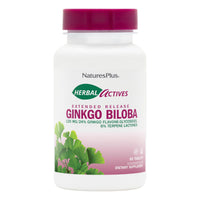 Thumbnail for NaturesPlus Herbal Actives Ginkgo Biloba, Extended Release - 60 Tablets - Vegetarian, Gluten Free - 60 Servings