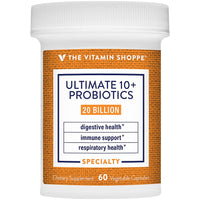 Thumbnail for The Vitamin Shoppe Ultimate 10+ Probiotics 20 Billion CFU - 10 Probiotic Strains for Digestive Health, Immune & Gut Support (60 Vegetable Capsule)