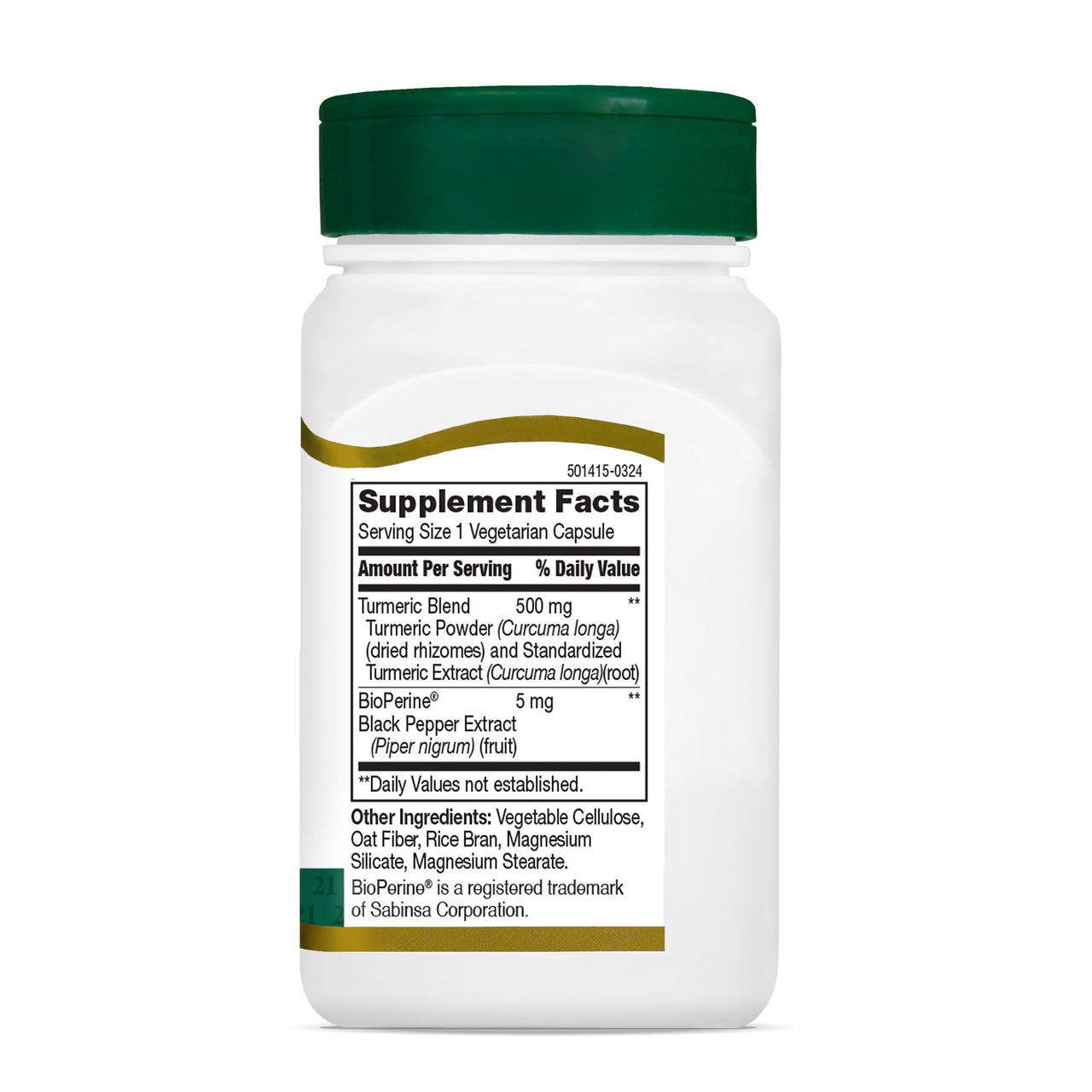 21st Century Turmeric 500 mg Plus Black Pepper Extract Vegetarian Capsules, 60 Count