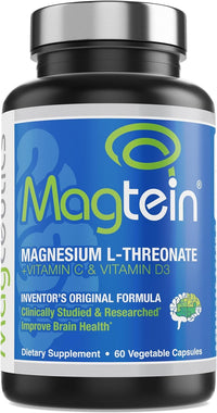 Thumbnail for Magtein - Magnesium L-Threonate Supplement, Memory, Focus, Sleep & Brain Health Formula for Men & Women, Cognitive Support for Adults, Clinically Researched - 60 Veg Capsules