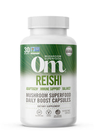 Thumbnail for OM MUSHROOM SUPERFOOD Reishi Mushroom Capsules Superfood Supplement, 90 Count, 30 Days, Organic Adaptogen for Stress Relief and Immune Health