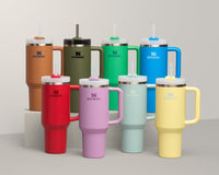 Thumbnail for Stanley Quencher H2.0 Tumbler with Handle and Straw 40 oz | Flowstate 3-Position Lid | Cup Holder Compatible for Travel | Insulated Stainless Steel Cup | BPA-Free | Dried Pine