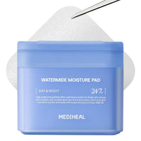 Thumbnail for MEDIHEAL Watermide Moisture Pad - Square Cotton Facial Toner Pads with Icelandic Glacial Water - Improve Skin Temperature, Hydrating to Dry, Puffy, Coarse Skin -Vegan Eco Silk Pads,100