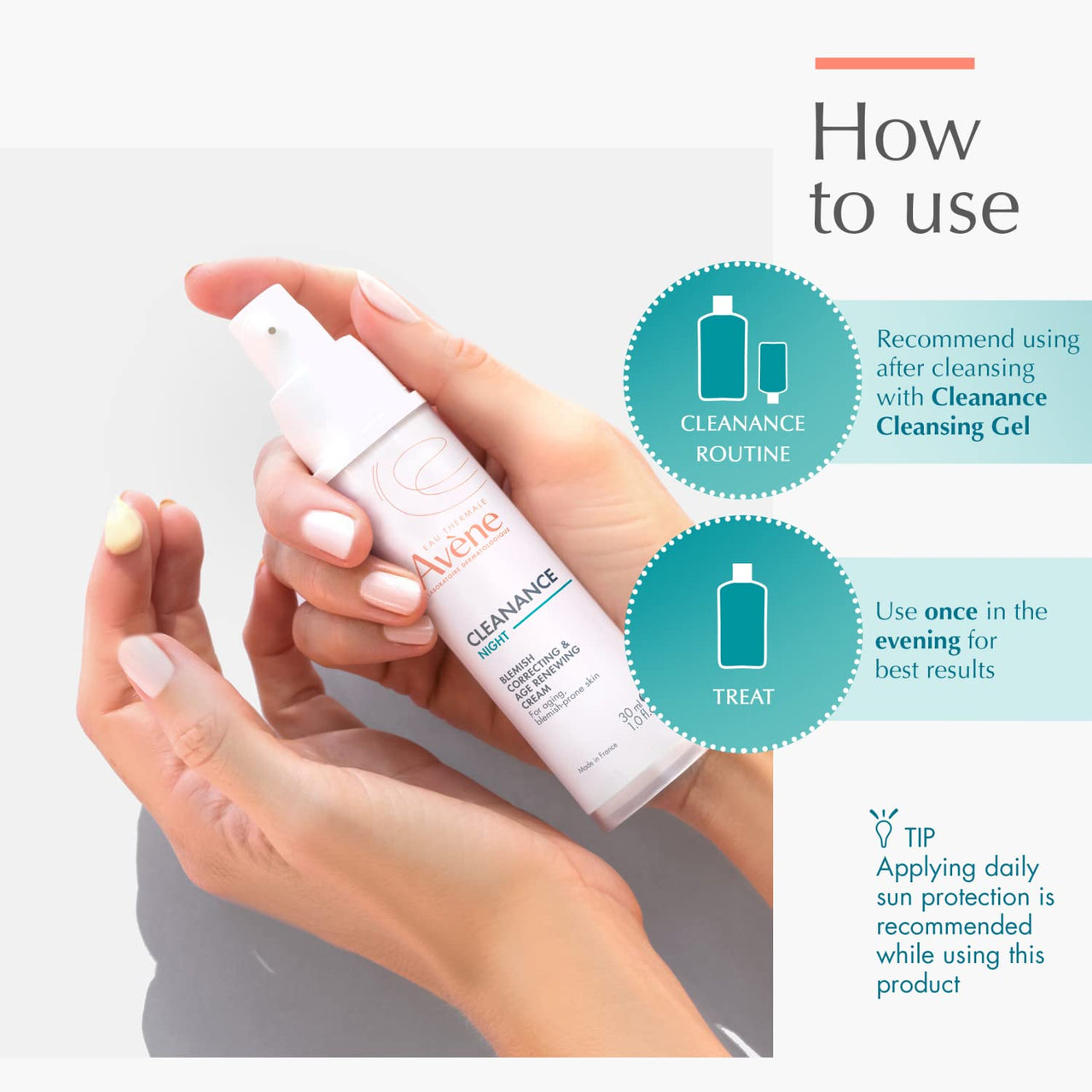 Avene Cleanance NIGHT Blemish Correcting & Age Renewing Cream, 1 Oz