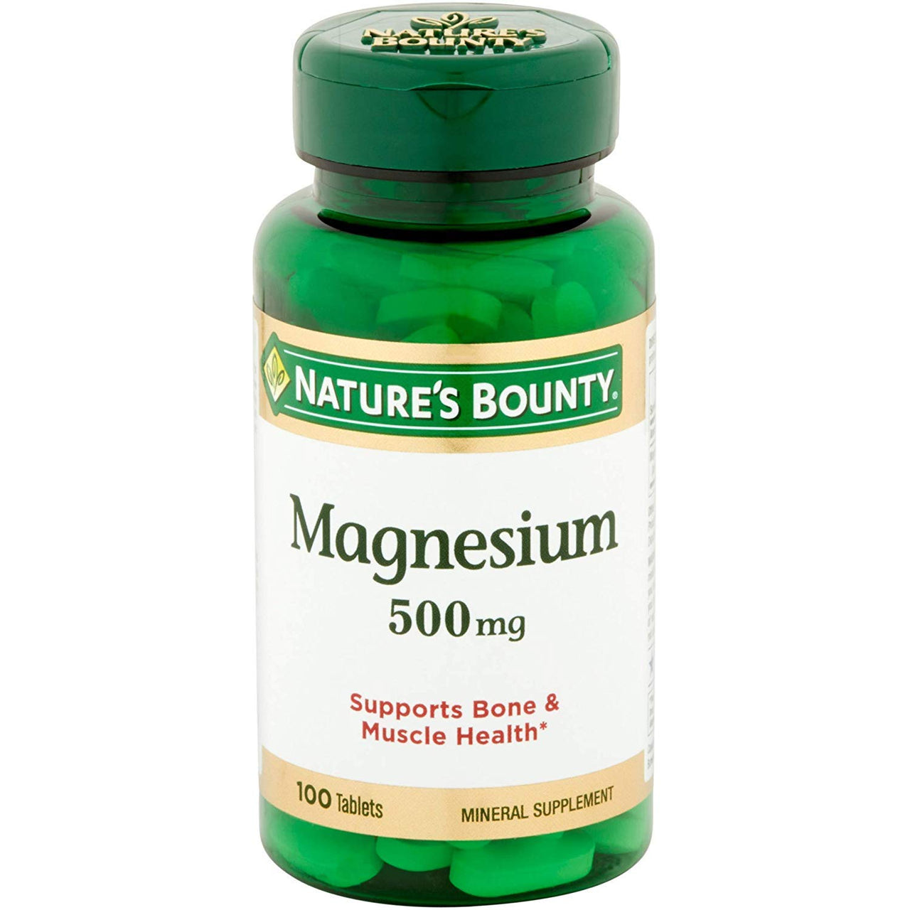 Nature's Bounty Magnesium 500 mg Tablets 100 ea (Pack of 4)