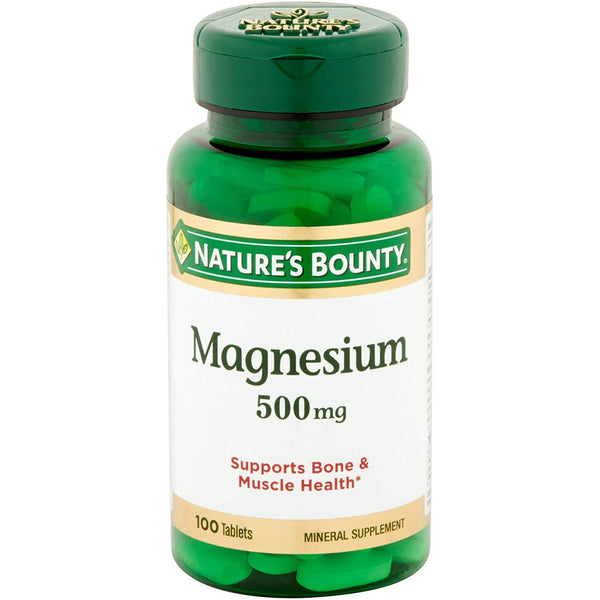 Nature's Bounty Magnesium 500 mg Tablets 100 ea (Pack of 4)
