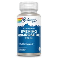Thumbnail for SOLARAY High Potency Evening Primrose Oil 500mg - Midlife Support - Source of Gamma Linolenic Acid and Linoleic Acid - No Solvents, Cold Pressed - 90 Servings, 90 Softgels