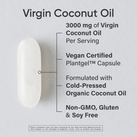 Thumbnail for Sports Research® Organic Coconut Oil Capsules 3000MG - Cold Pressed Extra Virgin Coconut Oil with Medium Chain Triglycerides (MCTs) - Vegan Friendly & Non-GMO Verified - 120 Softgels