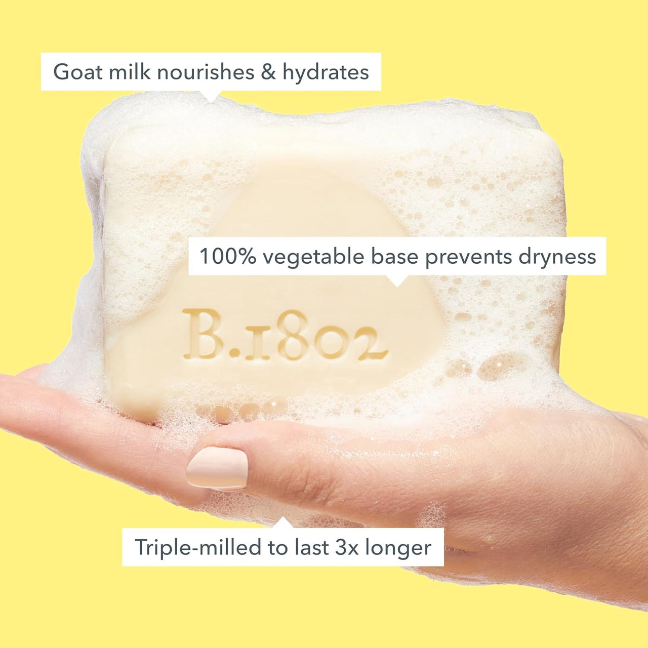 Beekman 1802 Goat Milk Body Soap Bar - Almond Honey Cookie - Nourishes, Moisturizes & Hydrates - 100% Vegetable Soap with Lactic Acid - Good for Sensitive Skin - Cruelty Free - 9 oz