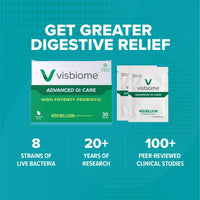 Thumbnail for Visbiome® Advanced GI Care - High Potency Probiotic 450 Billion Strength - 30 Packets Unflavored Powder - Original De Simone Formulation - Shipped Cold in Recyclable Cooler with Temperature Monitor.